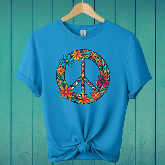 T-Shirt Sapphire / S Geometric Peace Symbol T-Shirt