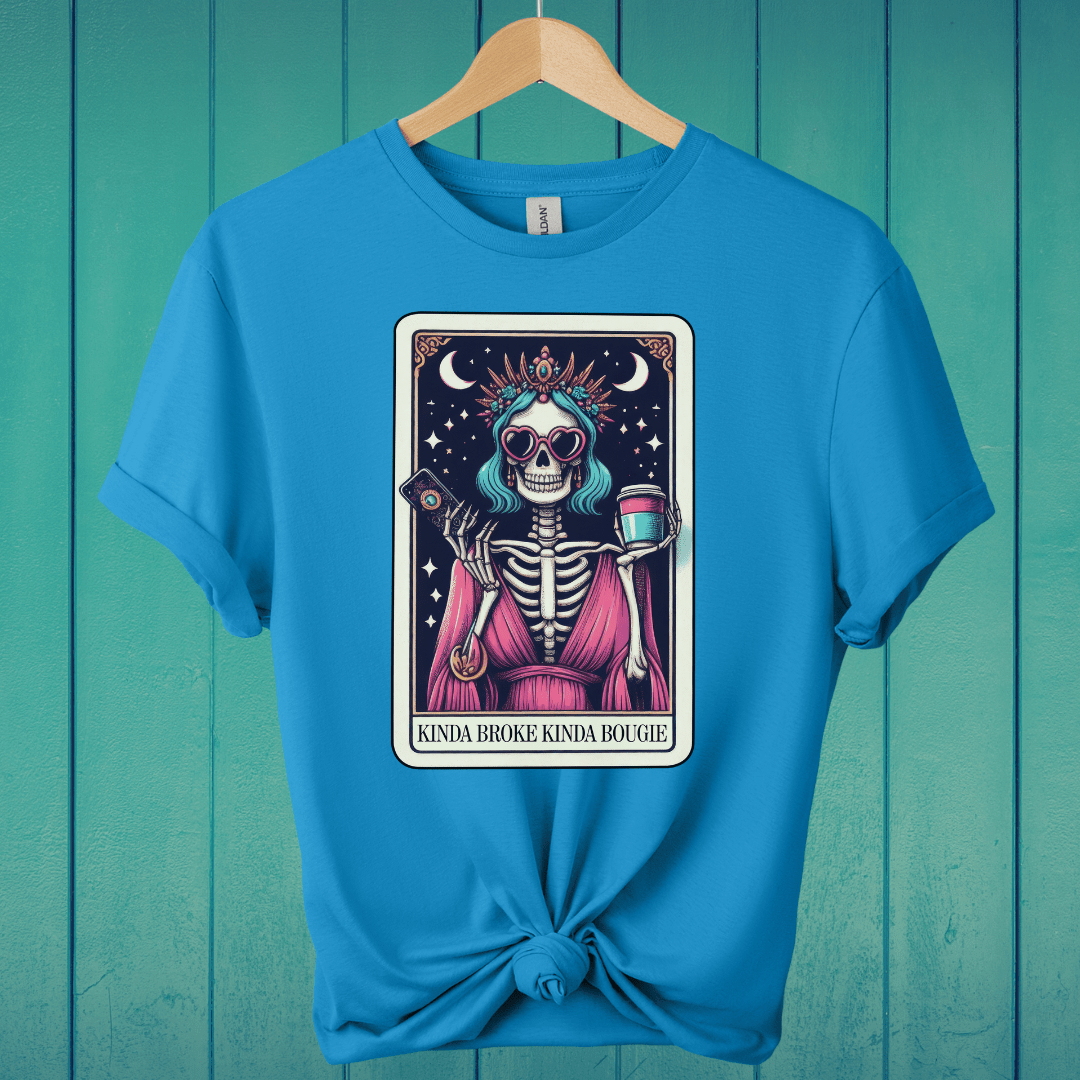 T-Shirt Sapphire / S Kinda Broke, Kinda Bougie Tarot T-Shirt