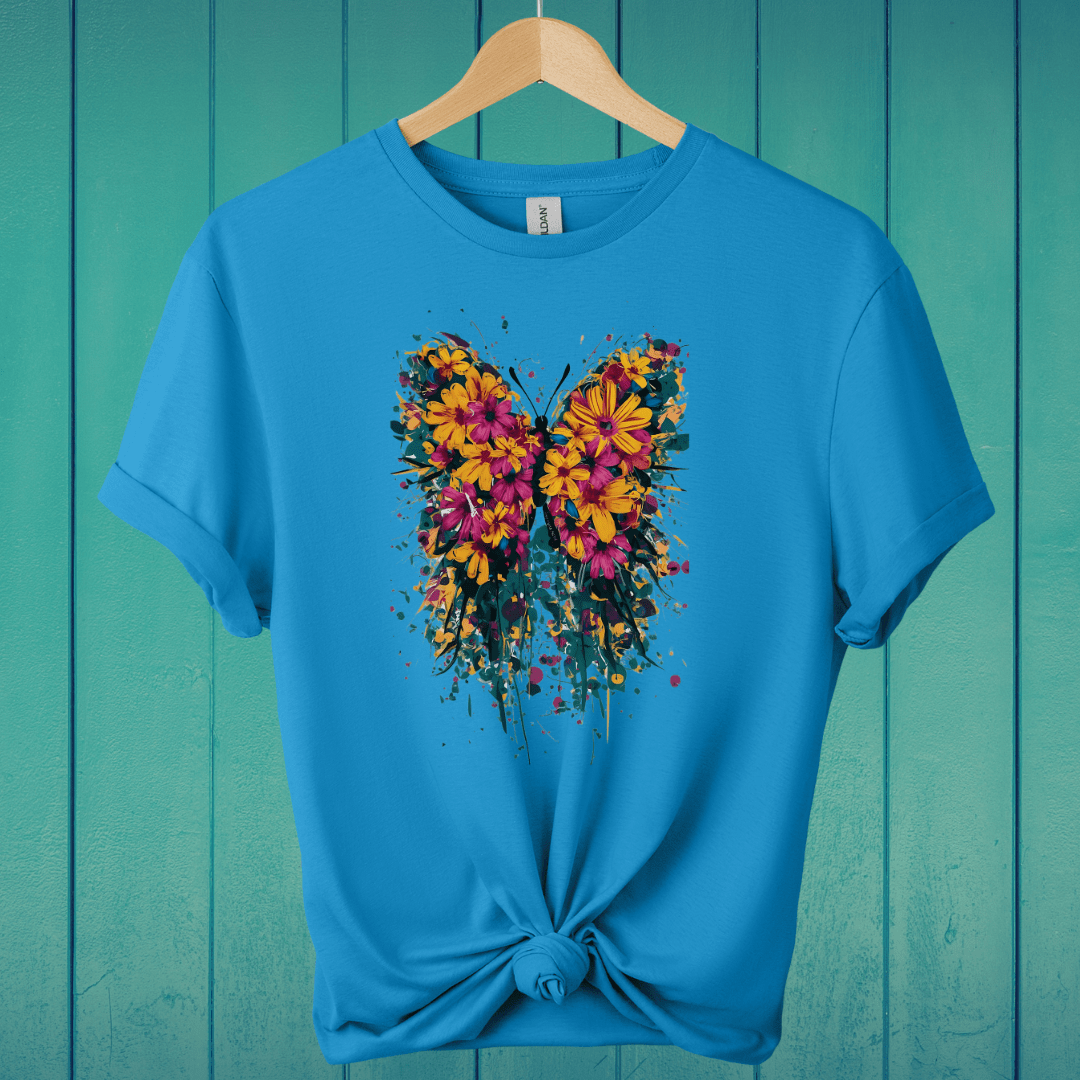 T-Shirt Sapphire / S Paint Splash Butterfly T-Shirt