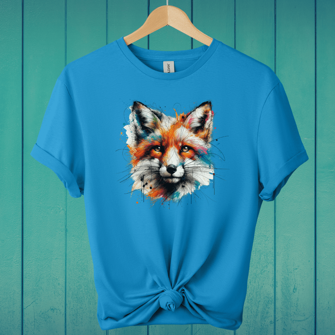 T-Shirt Sapphire / S Paint Splash Fox T-Shirt