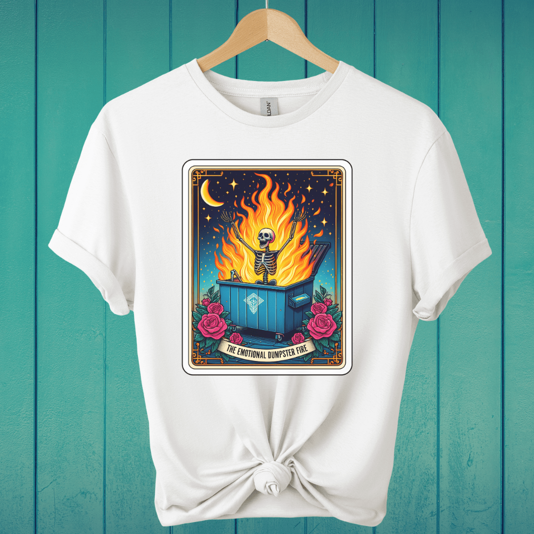 T-Shirt White / S Emotional Dumpster Fire Tarot T-Shirt