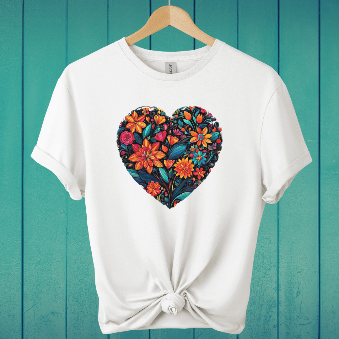 T-Shirt White / S Floral Heart T-Shirt