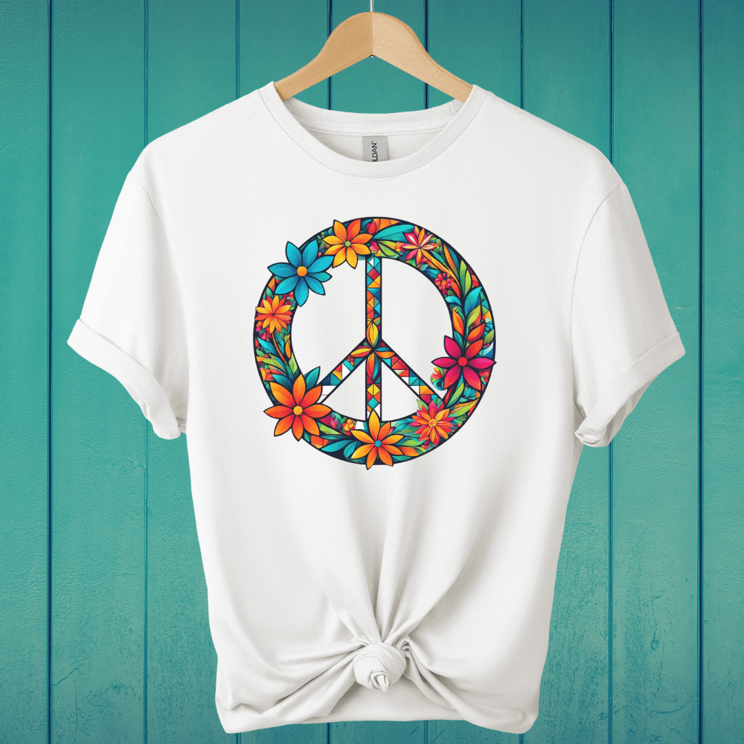 T-Shirt White / S Geometric Peace Symbol T-Shirt