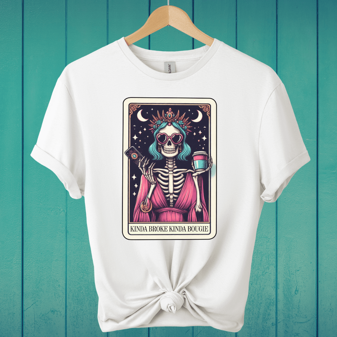 T-Shirt White / S Kinda Broke, Kinda Bougie Tarot T-Shirt