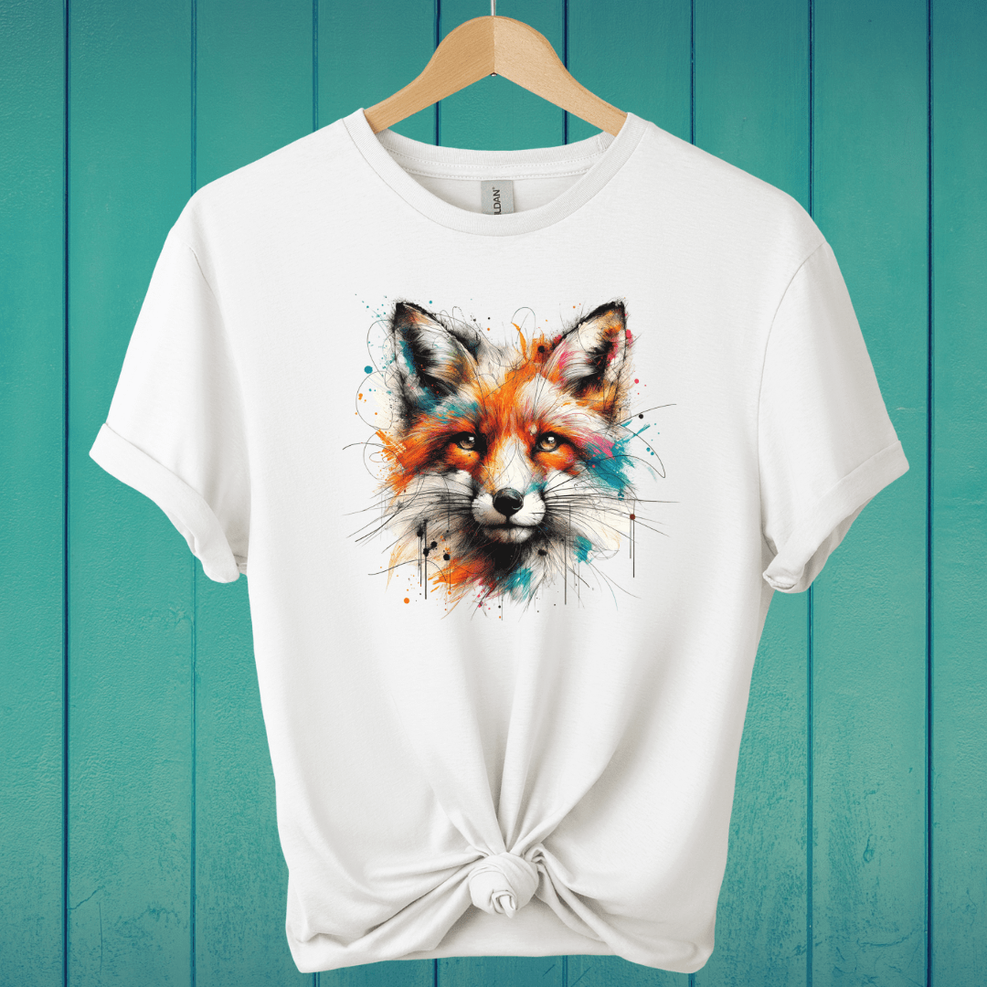 T-Shirt White / S Paint Splash Fox T-Shirt