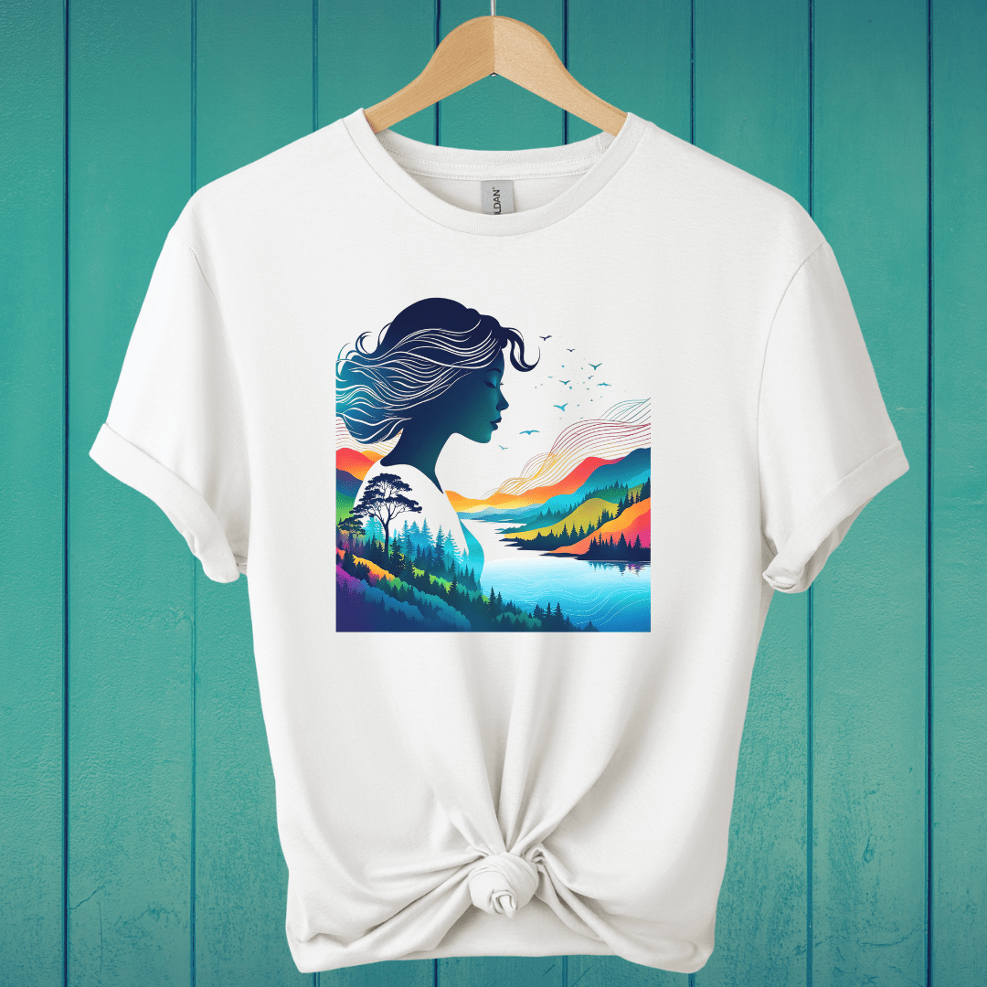 T-Shirt White / S Serene Nature Lady T-Shirt